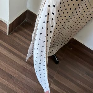 H&M Satin, Polka Dot Long Skirt With Slits