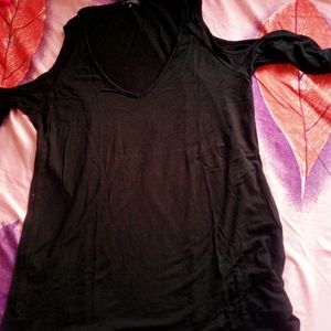 Shoulder Cut Black Top