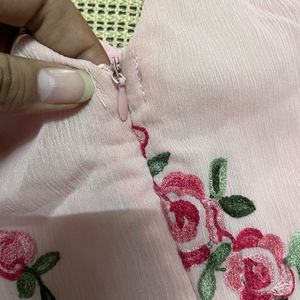 Pink Embroidered Dress