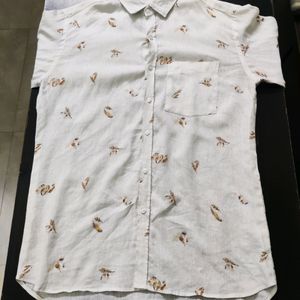 White Formal Printed Shirt