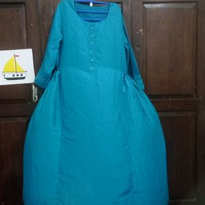 Peacock Blue Kurta Suit Set- MEDIUM SIZE