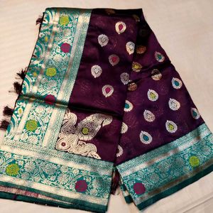 Peacock Katan Silk Saree