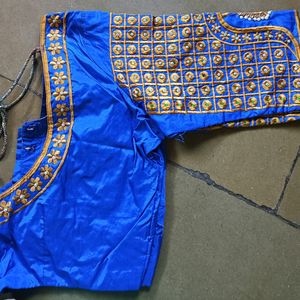 Blue Embroidery Work Blouse