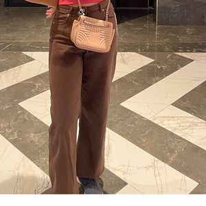 H And M Twill Trousers Brown