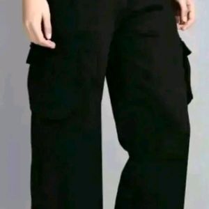 Cargo black pants for women