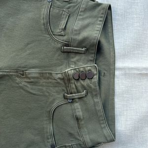 OLIVE GREEN HIGH WAISTED HEAR & NOW BRANDED JEAN