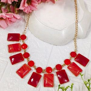 Shades Of Red Statement Necklace