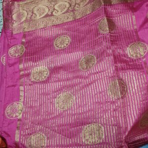 Party Wear Rose Pink Silk Saree