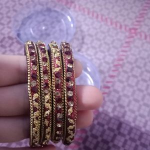 Maroon Color Party Wear Bangles