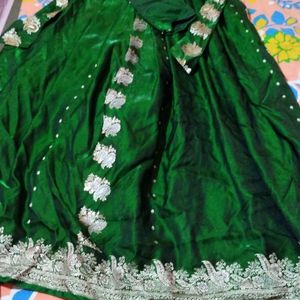 Katan Frock Home Stiched With Chudidar Sleeves And