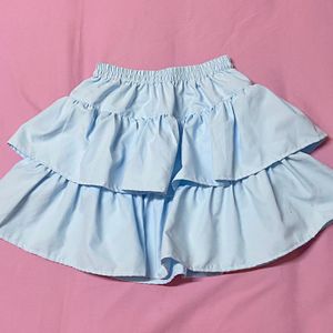 Baby Blue Ruffle Mini Skirt 💌