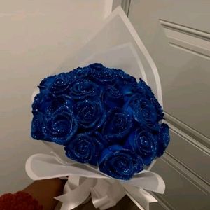 Aesthetic Ribbon Rose Bouquet With Glitter