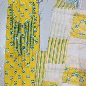 Pure Cotton Suit Set Material 3pc Unstitched