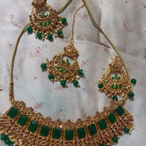 Necklace, Earing, Mangtika Jewelry Set