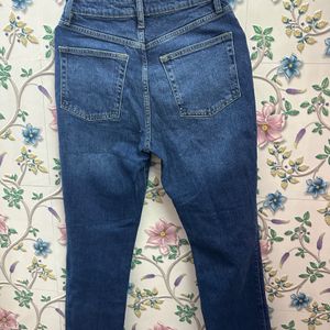 New Highwaist Mom Style Navy Blue Jeans