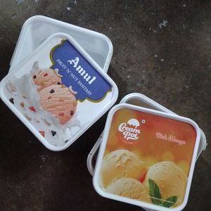 2 Empty Ice Cream Tub Boxes Combo