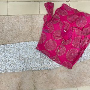 Rani/dark Pink Kurti Set