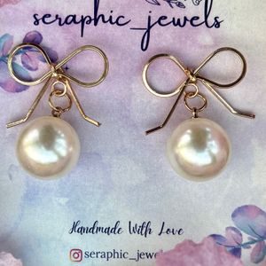 Pearl Bow Earrings