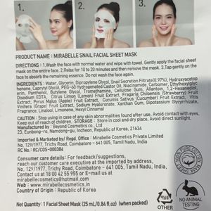 Mirabelle Korean Sheet Masks