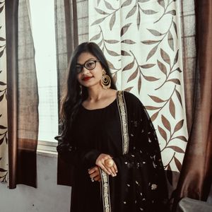 Black Anarkali Suit With Dupatta