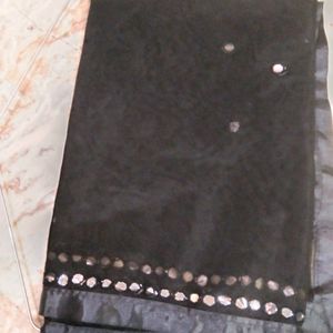 Black Net Dupatta