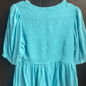 Cyan Peplum Top