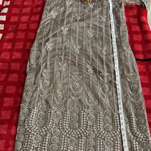 Grey Sequins Shirt With Dupatta