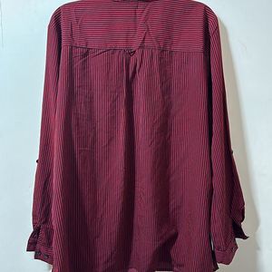 Pintrest Korean Oversized Maroon Shirt