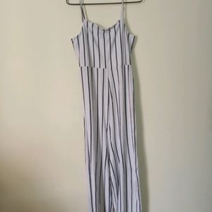 White Stripped Jumpsuit
