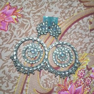 Pretty Stone Work Chanbali & Yellow Earrings Combo