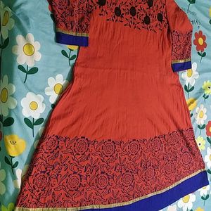 A-Line Beautiful Red Kurti