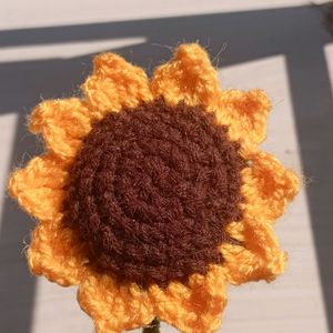 Handmade Crochet Sunflower Pot