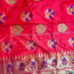 new paithani banarsi saree with blouse piece