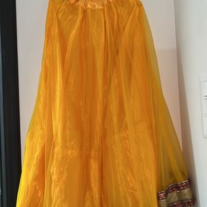 Yellow Lehenga With Beautiful Red Blouse