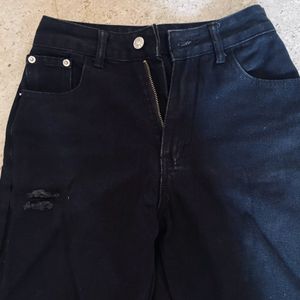 Slim Fit Black Scratch Jeans