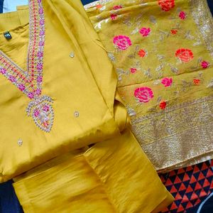 Mustard Coloured Kurta Set