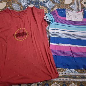 Combo Of 2 Cotton Blend Tops In Xl Size