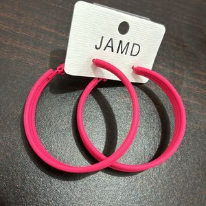 Hot Pink Triple Big Hoop Earrings