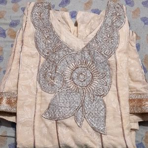 Cream Coloured Cotton Anarkali Kurta