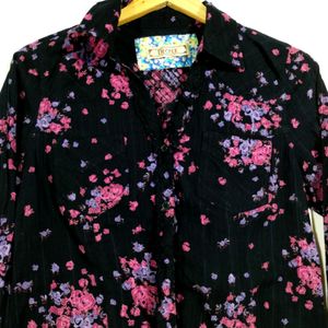 Black with Flowers Shirt