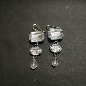 Crystal With Silver Plated Earring (Unused)