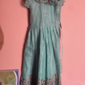 A dress Stitched With Lining From Saree Linen Material