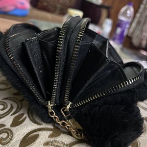 Trendy Fur Material Small Wallet