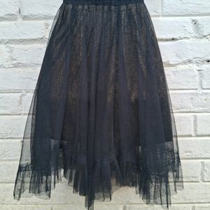 Shimmer Black Mesh Skirt