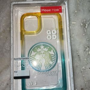 iPhone mobile cover, Starbucks, yellow and green