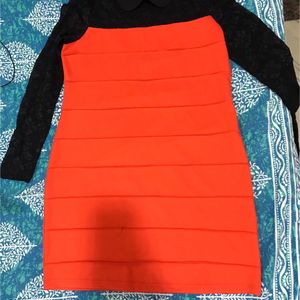 Annzo Orange N Black Dress