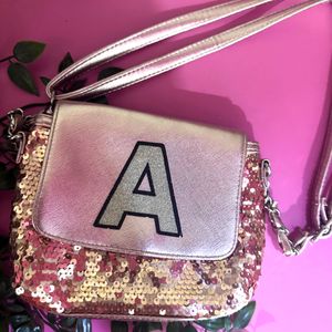 Justice Sequin Pink Hangbag Or Slingbag