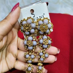 Long Stone Ethnic Earrings