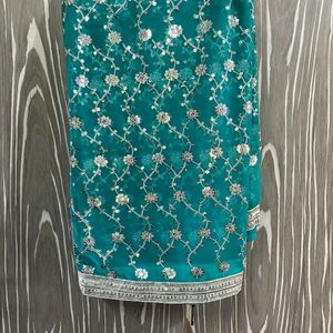 Party Wear Saree With Blouse Piece