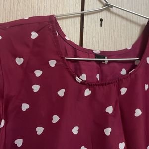 Maroon Heart Top